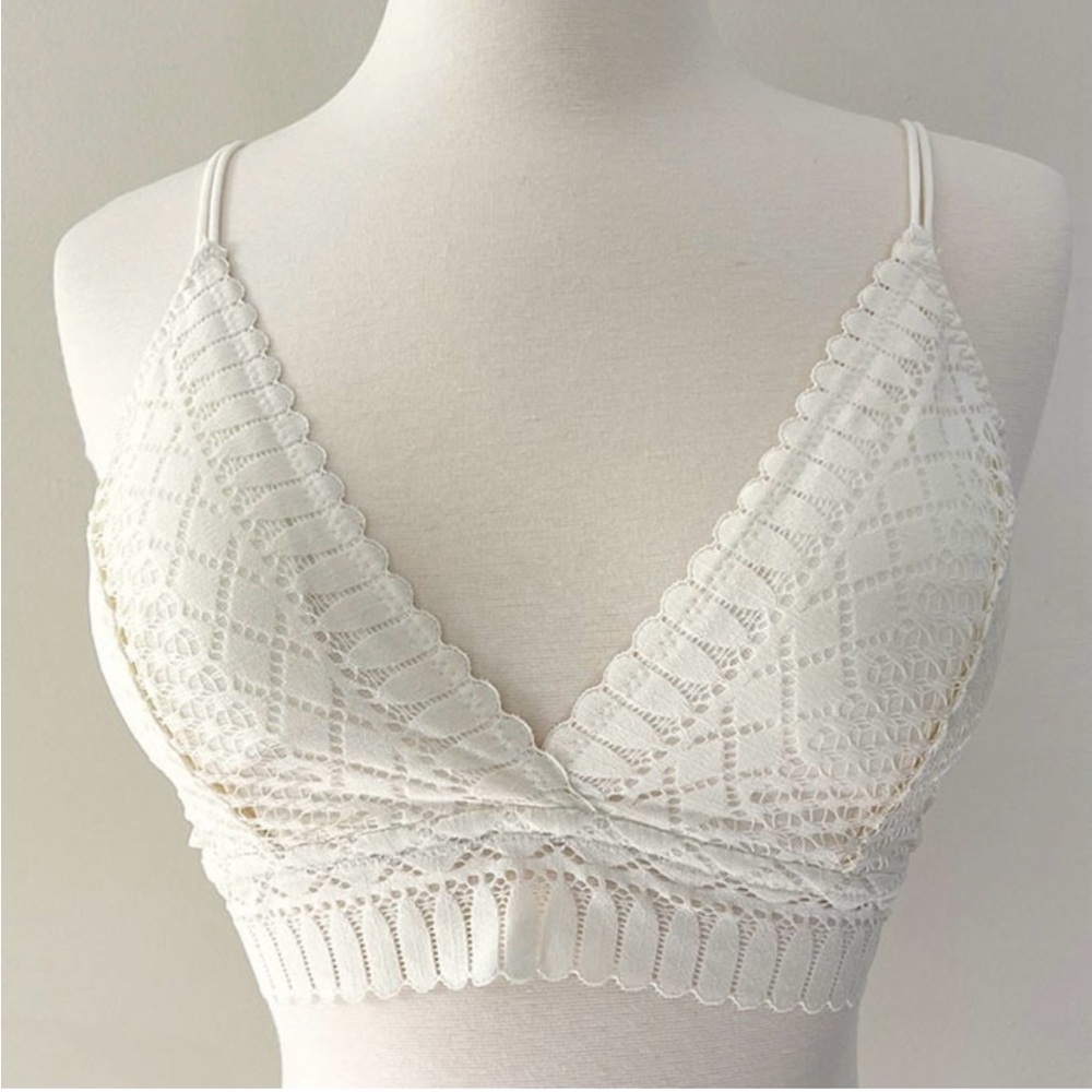 Anemone Women’s Sexy Comfortable Lace Embroidered Bralette Bra Top